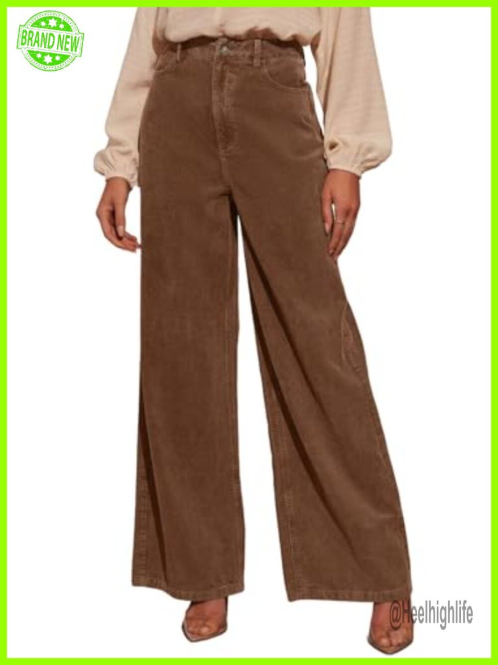 Sidefeel Wide Leg Corduroy Pants High Waisted Baggy Trousers